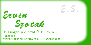 ervin szotak business card